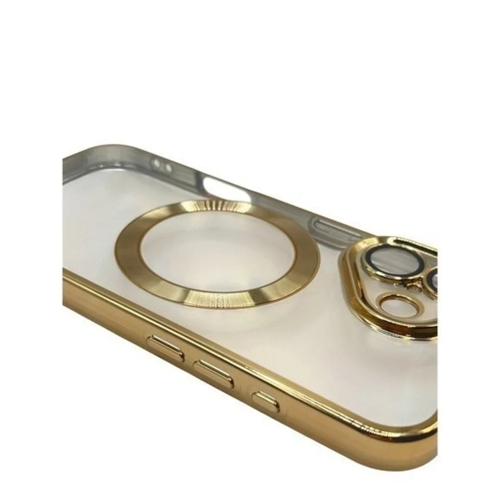 iPhone 17 Clear Protective Case Gold‎ Metallic Trim NEW